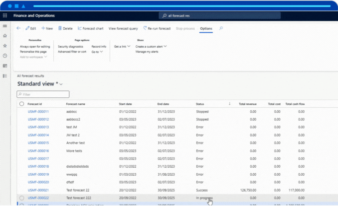 Adding Stop process button to the All Forecast results page